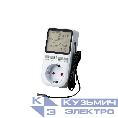 Терморегулятор в розетку 16А-01 бел. Rexant 51-0800