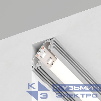 Профиль угловой CAB272 24х10 L2000 с фаской в комплекте 2 заглушки 4 крепежа алюм. серебр. FERON 10270