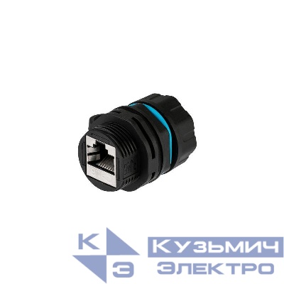 Модуль соединительный индустриальный RJ-45(8P8C) FTP кат. 6 IP68 с защитным колпачком для кабеля Rexant 02-0285