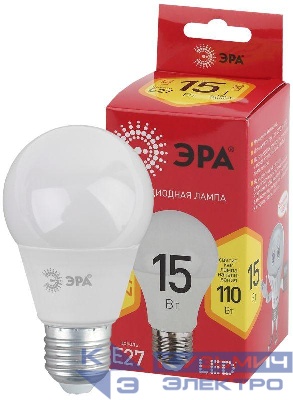 Лампа светодиодная RED LINE LED A60-15W-827-E27 R 15вт A60 груша 2700К тепл. бел. E27 Эра Б0046355