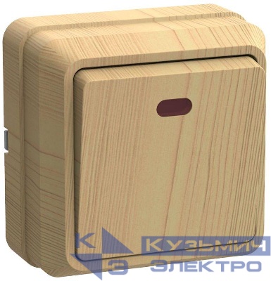 Выключатель 1-кл. ОП Октава 10А IP20 ВС20-1-1-ОС с индикацией сосна GENERICA EVO11-K03-10-DC