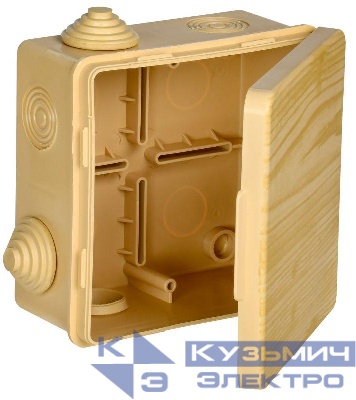 Коробка распаячная ОП КМ 100х100х50 IP54 откид. крышка 8 вводов сосна IEK UKO31-100-100-050-K34-54