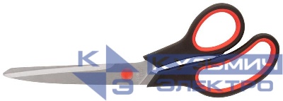 Ножницы бытовые нержавеющие прорезиненные ручки толщина лезвия 2.0мм 250мм FIT 67379