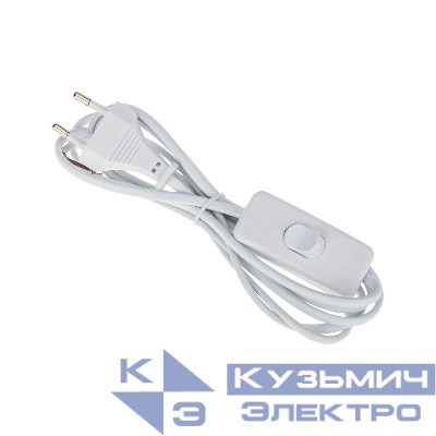 Шнур сетевой 1.8м с выключателем ШВВП 2х0.75 бел. Rexant 11-1133