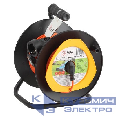 Удлинитель на пластик. катушке 1х20м с заземл. 6А IP44 RPx-1e-3х0.75-20m ПВС 3х0.75 Эра Б0043045