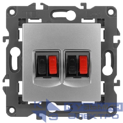 Розетка аудио 2мод. 14-3112-03 Elegance алюм. ЭРА Б0034328