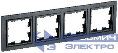Рамка 4-м BRITE РУ-4-БрЧ черн. IEK BR-M42-K02