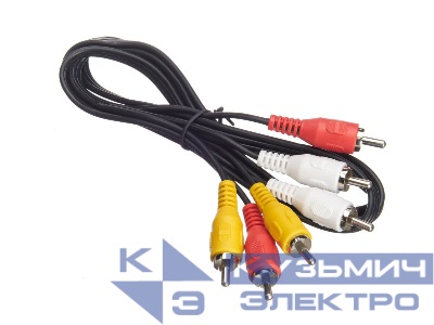 Шнур аудио-видео: 3RCA-3RCA ( длина 1.2 м, литой), NETKO Optima