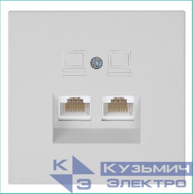 Розетка компьютерная 2-м СП RJ45 FD кат.5E с накладкой механизм тауп матов. soft touch Jasmart FD6106PTM