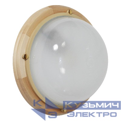 Светильник НББ 03-100-009 "Терма 1101" IP65 кругл. большой матов./корпус дерево липа (инд. упак.) Элетех 1005501026