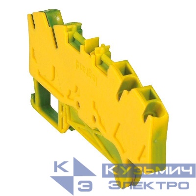 Клемма пруж. заземл. Viking3 4кв.мм шаг 6мм 2вх./2вых. Leg 037279