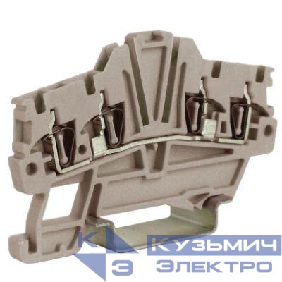 Клемма пруж. HMM.1/2+2/GR 1.5кв.мм сер. DKC ZHM420GR