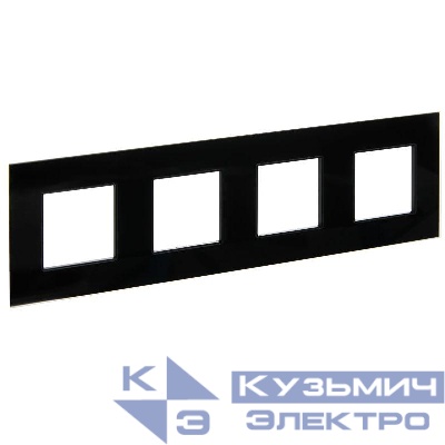 Рамка 4-м SKANDY SK-F24Bl стекло черн. IEK SK-M42-G-K02