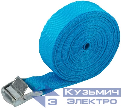 Ремень для крепления груза пряжка с фиксатором лента 25ммх5м 250кг FIT 64914