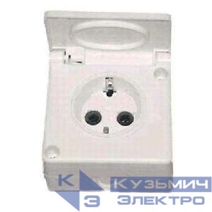 Розетка 1-м ОП 16А IP44 с заземл. бел. БЕЛТИЗ РА 16-005