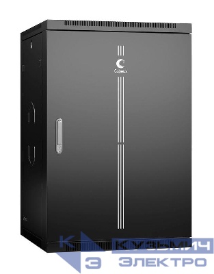 Шкаф телекоммуникационный настенный разобранный SH-05F-22U60/60m-R-BK 19дюйм 22U 600х600х1082мм дверь метал. черн. (RAL 9004) Cabeus 11240c