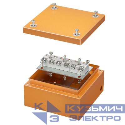 Коробка ответвительная FS 150х150х80мм 6р 450В 32А 10кв.мм нерж. контакт с гладкими стенками и клеммн. IP66 сталь. DKC FSK30610