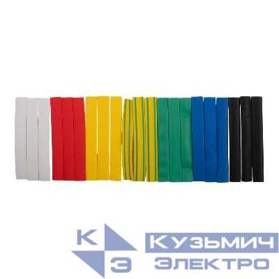 Трубка термоусадочная PTT 8/4-10-21 SET7 (ТУТнг 8/4) набор 7 цветов по 3шт 10см (уп.21шт) JazzWay 5075849