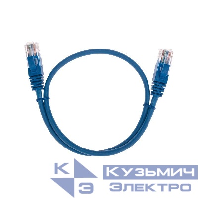 Патч-корд U/UTP CAT 5e RJ45-RJ45 26AWG LSZH син. 0.5м Rexant 02-0104-05
