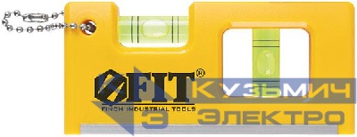 Уровень-брелок пластиковый 2 глазка магниты 100мм FIT 17832