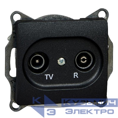 Розетка телевизионная оконечная TV/R Glossa 1дБ механизм антрацит SchE GSL000794