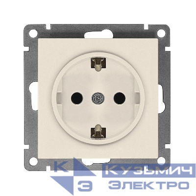 Розетка 1-м СП Афина 16А IP20 с заземл. механизм сл. кость (ivory) Universal A0028-I