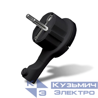 Вилка-невидимка электрическая 16А 250В с заземл. черн. UNIVersal 5565419