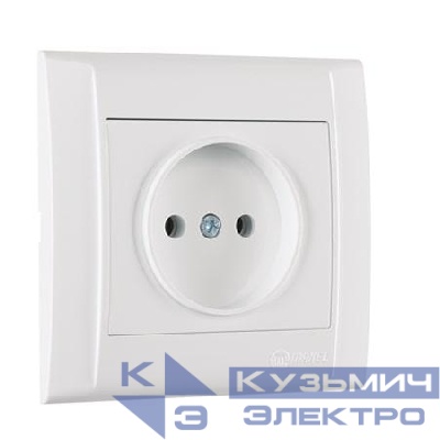 Розетка 1-м СП Defne 16А IP20 без заземл. керамика бел. Makel 42001002