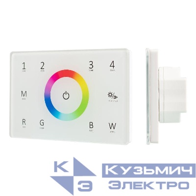 Панель Sens SMART-P85-RGBW White (230В 4 зоны 2.4G) (IP20 пластик) Arlight 028404