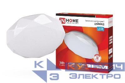 Светильник светодиодный DECO ДАЙМОНД 36Вт 4000К 3240лм 230В 380х55мм IN HOME 4690612033716