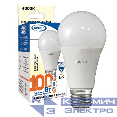 Лампа светодиодная ILED-SMD2835-A60-11-990-220-4-E27 IONICH 1562