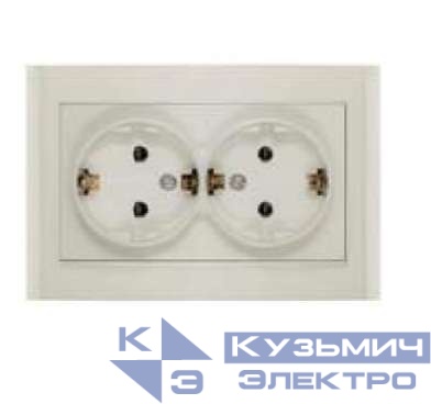 Розетка 2-м СП Бриллиант 16А IP20 с заземл. сл. кость UNIVersal 7948752