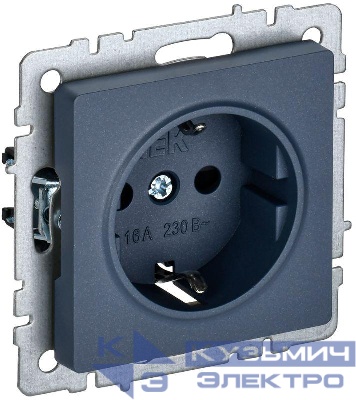 Розетка 1-м СП BRITE РС11-1-0-БрМ 16А с заземл. без защ. шторки механизм маренго IEK BR-R11-16-K35