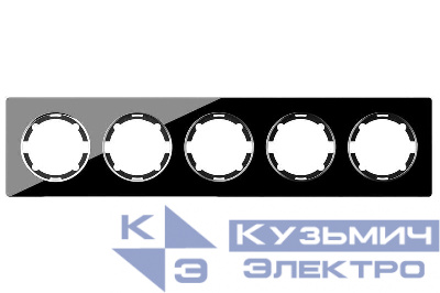 Рамка 5-м Garda горизонт. стеклянная чер. 2E52501303 OneKeyElectro 2234943