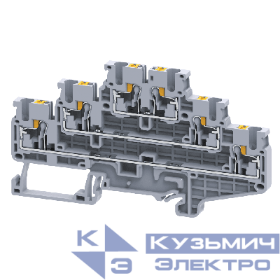 Клемма 3х-ярусная push-in OptiClip CP3L-2.5-3L-I сер. КЭАЗ 331867