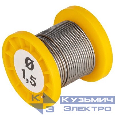 Припой с канифолью для пайки ПОС 61 трубка d1.5мм катушка 50гр Эра Б0061084