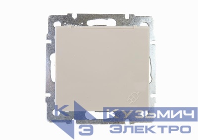 Розетка 1-м СП Rain 16А IP20 с заземл. с крышкой керамика механизм крем. LEZARD 703-0388-123