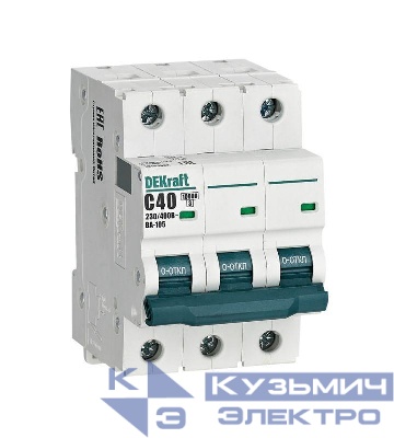 Выключатель автоматический модульный 3п C 40А 10кА ВА-105 DEKraft 13181DEK