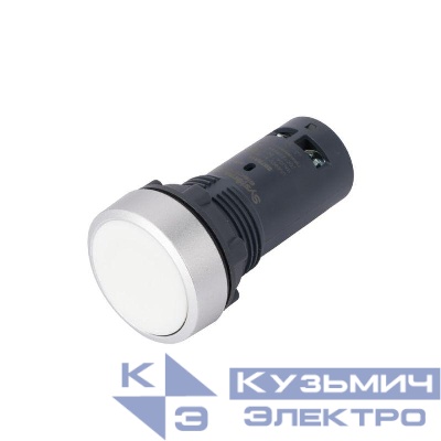 Кнопка моноблочная SB7 22мм с возвратом металл 1НО IP65 бел. SE SB7EA11