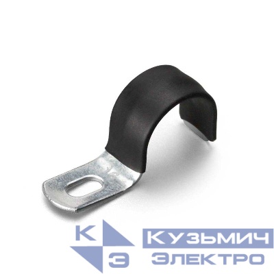 Скоба крепежная однолапковая СМО-П d19-20мм метал. оцинк. с полимер. покрытием (уп.100шт) Fortisflex 62971