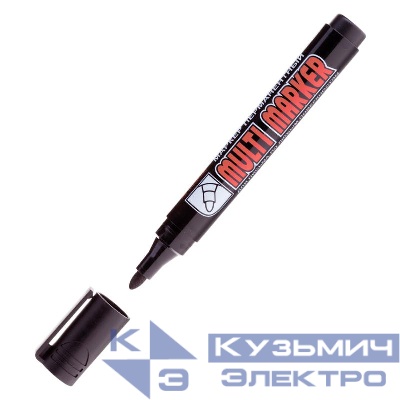 Маркер перманентный "Multi Marker" 3мм пулевидный черн. Crown Б0048239