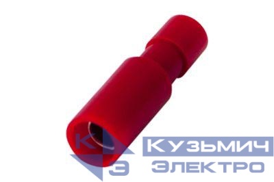 Разъем штекерный полностью изолир. (гнездо d4мм) 0.5-1.5кв.мм (AEF1.25-156А) красн. REXANT 08-0261