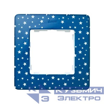 Рамка 1-м Simon82 Detail сине-фиолетовый звезды Simon 8200610-221