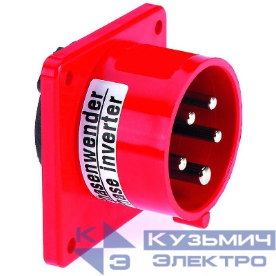 Вилка-фазоинвертор встраиваемая 32А 5п 3P+N+PE 6ч 400В IP44 Bals 2857