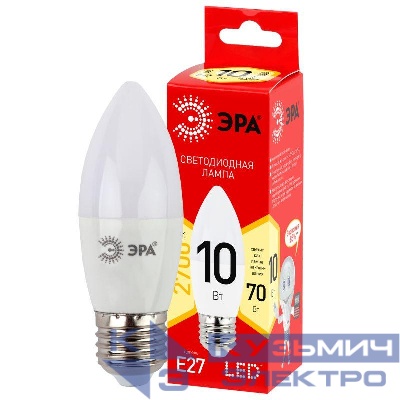 Лампа светодиодная LINE LED B35-10W-827-E27 R B35 10Вт свеча E27 тепл. бел. ЭРА Б0052377