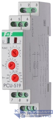 Реле времени PCS-519 2х8А 230В AC-24В AC/DC 2п IP20 многофункц. с вход. START/RESET монтаж на DIN-рейке F&F EA02.001.023
