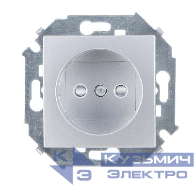 Розетка 1-м СП Simon 15 16А IP20 250В без заземл. винтов. клеммы механизм алюм. Simon 1591431-033