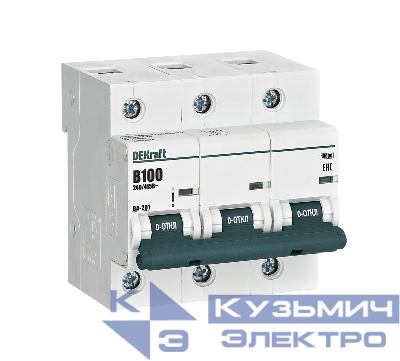 Выключатель автоматический 3п B 100А 10кА ВА-201 DEKraft 13043DEK