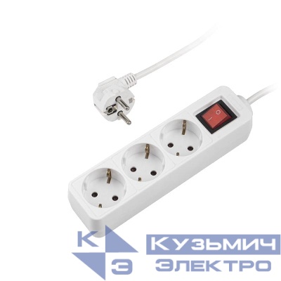 Удлинитель 3х3м с заземл. выкл. защитн. шторки ПВС 3х1 ФАZА 5053038