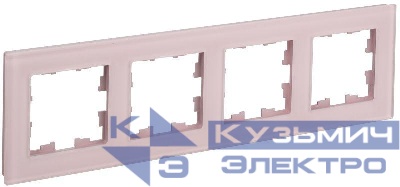 Рамка 4-м BRITE РУ-4-2-Бр стекло розовый матов. IEK BR-M42-G-31-K14